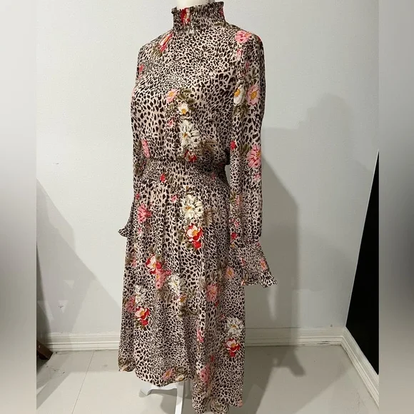 Nanette Lepore Brown and Pink High Low Dress - Picture 4 of 16